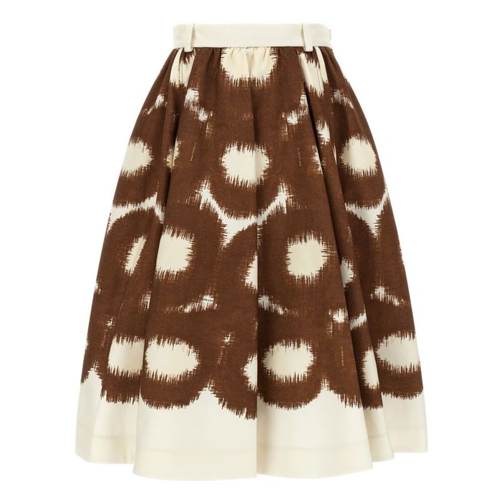Prada Brown Cotton Midi Women's Skirt